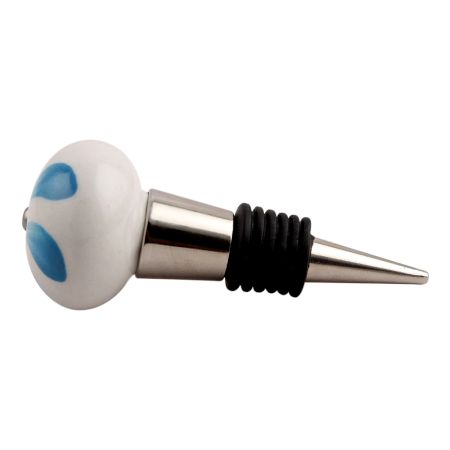 Light Blue Fan Ceramic Wine Stopper